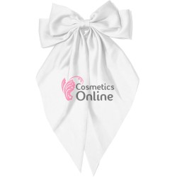 Accesoriu pentru decor par cu Fundita din satin si clema metalica TRD043SS Alba